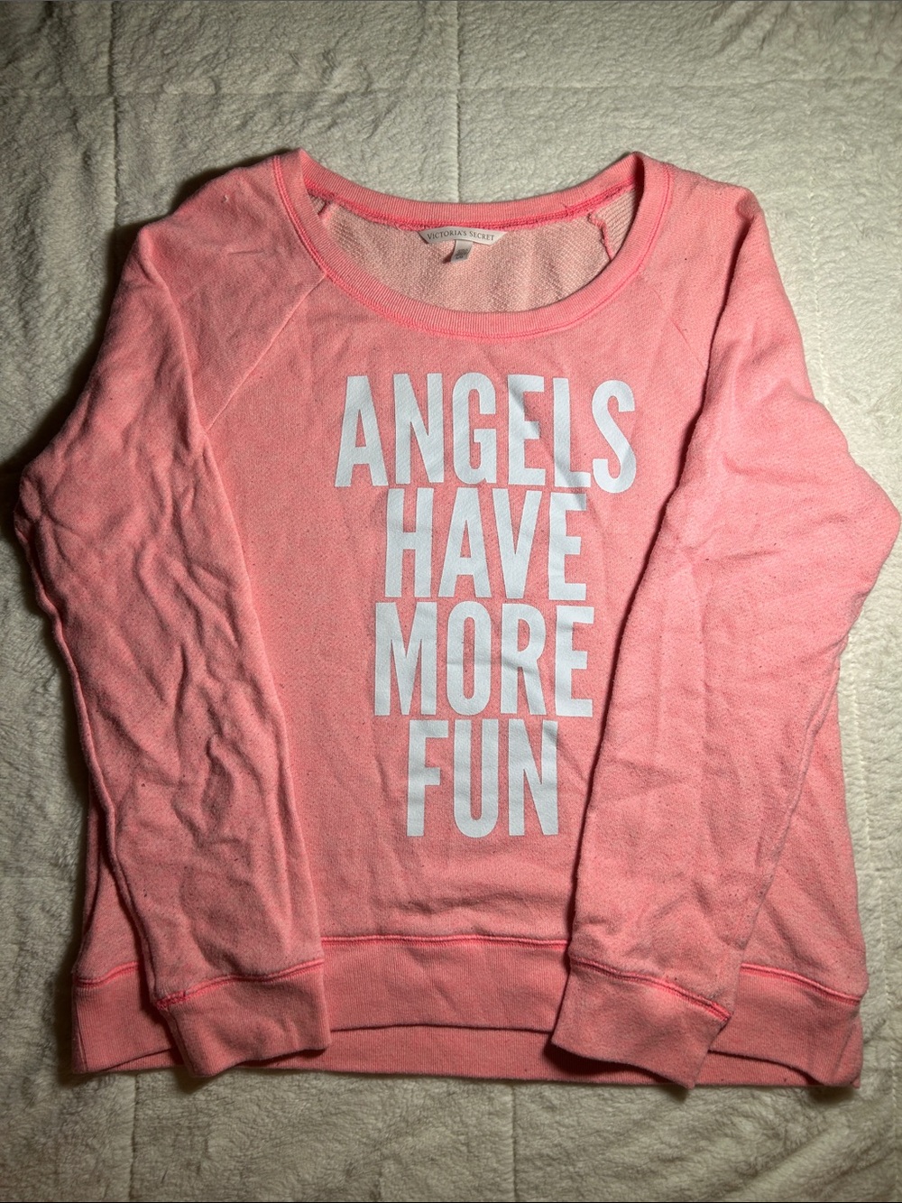 Victoria's Secret Pink Sweatshirt with “ Angles Have More Fun”